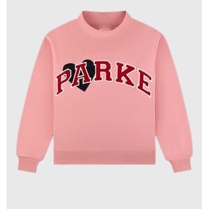 Pink Sweatshirt with Heart and Bold Lettering